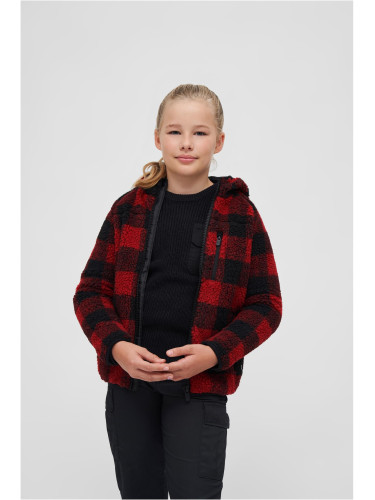 Children's Teddyfleecejacket Hood Red/Black