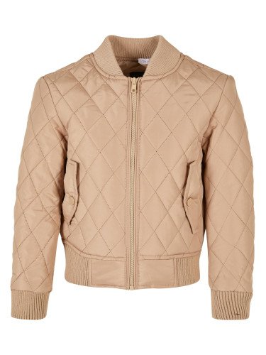 Girls' Diamond Quilt Nylon Union Jacket Beige