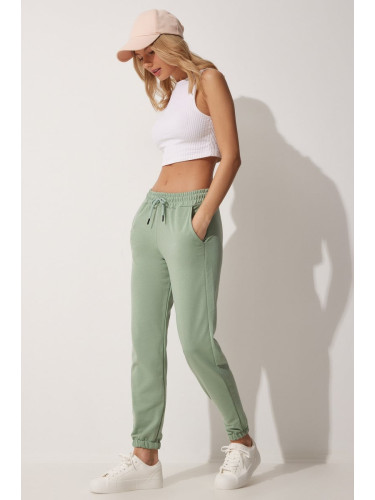 Happiness İstanbul Women's Teak Green Sweatpants With Pockets