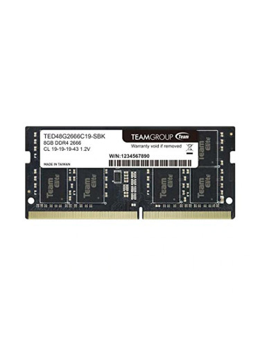 Памет Team Group Elite DDR4 SO-DIMM 8GB 2666MHz CL19-19-19-43 1.2V TED48G2666C19-S01