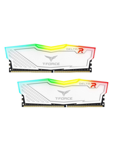Памет Team Group T-Force Delta RGB White DDR4 - 16GB (2x8GB) 3200MHz CL16-18-18-38 1.35V