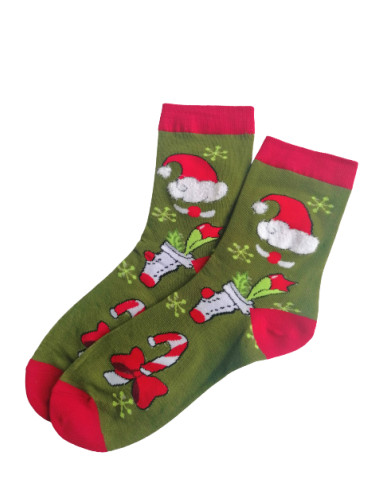 Коледни чорапи с Коледна шапка 39-42