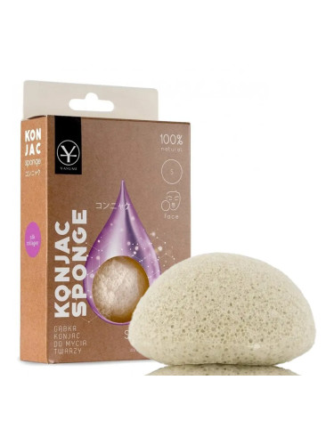 Гъба конджак за лице с колаген и коприна за зряла кожа YASUMI Konjac Sponge Silk Collagen