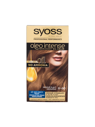 Syoss Oleo Intense Permanent Oil Color Боя за коса за жени 50 ml Нюанс 8-60 Honey Blond увредена кутия