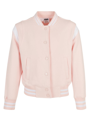 Inset College Sweat Jacket Pink/White Girls' Sweatshirt