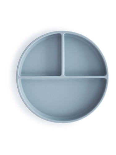 Mushie Silicone Suction Plate разделена чиния с вендуза Powder Blue 1 бр.