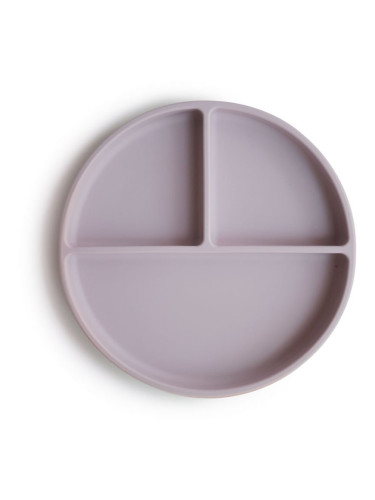 Mushie Silicone Suction Plate разделена чиния с вендуза Soft Lilac 1 бр.