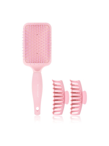 Brushworks Paddle Brush and Claw Clips комплект (За коса)