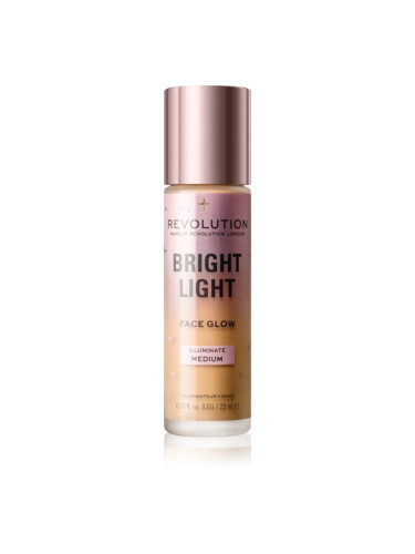 Makeup Revolution Bright Light Face Glow озаряващ тониращ флуид цвят Illuminate Medium 23 мл.