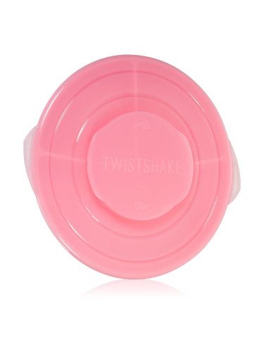 Twistshake Divided Plate разделена чиния с капачка Pink 6 m+ 1 бр.