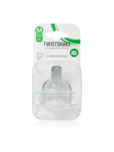 Twistshake Anti-Colic Teat биберон за шише Medium 2 m+ 2 бр.
