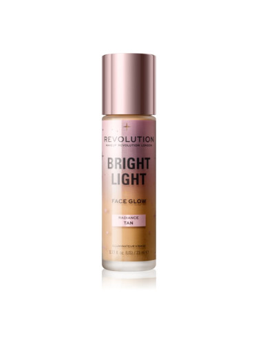 Makeup Revolution Bright Light озаряващ тониращ флуид цвят Radiance Tan 23 мл.