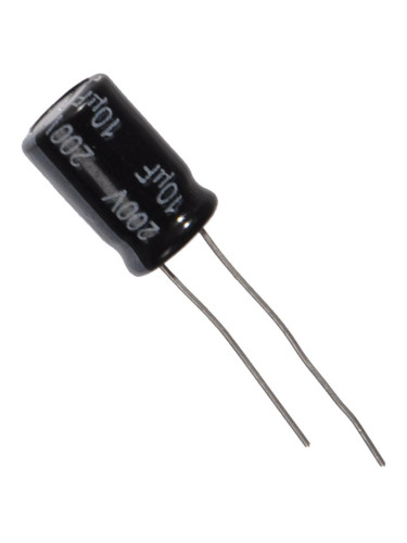 Кондензатор електролитен 10uF, 200V, THT, Ф10x16mm