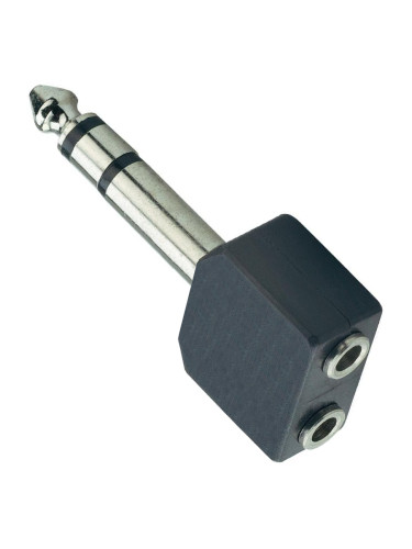 Преход, plug 6.3 stereo M-2xplug 3.5 mono F