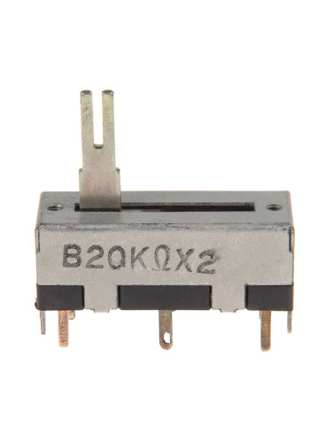Потенциометър плъзгащ, 20kOhm, 0.25W, линеен, стерео 2800