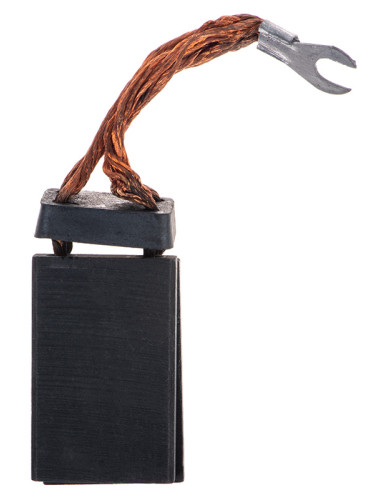 Четка въглено-графитна, двойна, 2x8x40x50 mm, със страничен извод, кабелна обувка тип вилица 6 mm