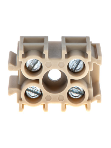 Правоъгълна лустер клема, пластмаса, 2-полюса, 2.5mm2, 380V, 25A
