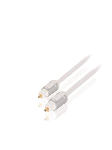 Оптичен кабел TosLink/M - TosLink/M, 1m, позлатени конектори, бял, PVC, PROM5601, PROFIGOLD
