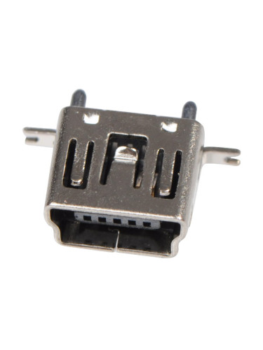 Конектор USB B mini женски, USB 2.0, позлатен, SMT