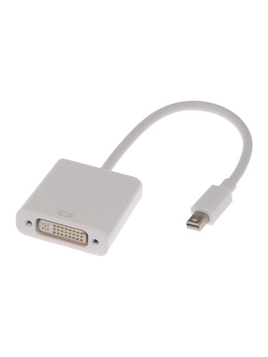 mini DisplayPort адаптер, mini DisplayPort-DVI, 0.2m, бял, 4K