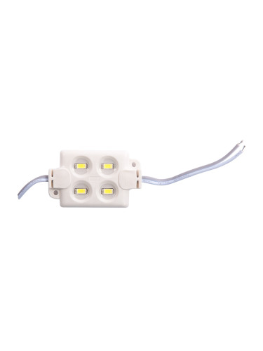 LED модул, 4LED, 0.96W, 12VDC, влагозащитен, студено бял