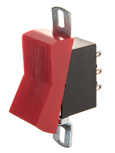 Rocker превключвател, 2 позиции, ON-ON, 10A/250VAC, отвор 36x18mm, 6 извода, червен