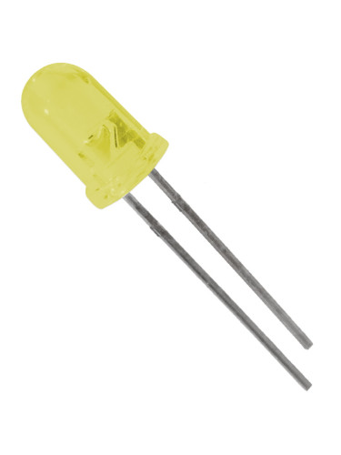 LED диод, Ф5mm, жълт, 3000 mcd, 20ma, 504FYD-10