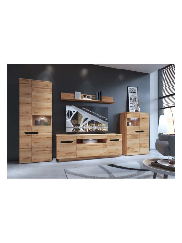 ТВ ШКАФ АЛАНА С ЧЕКМЕДЖЕ 176.6/50/64.9h  В СВЕТЛА ДЪРВЕСНА ТЕКСТУРА