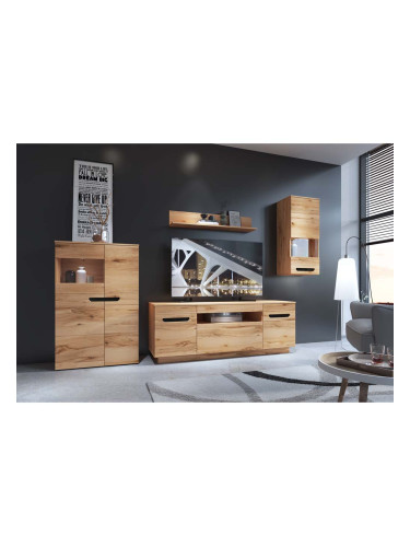 ВИСЯЩА ВИТРИНА АЛАНА 46.9/33/103.8h В СВЕТЛА ДЪРВЕСНА ТЕКСТУРА