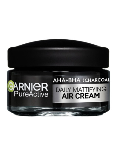 Garnier Pure Active AHA + BHA Charcoal Daily Mattifying Air Cream Дневен крем за лице 50 ml