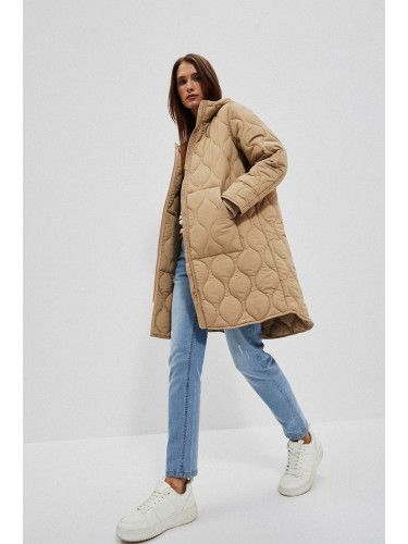 Quilted jacket with hood and pockets