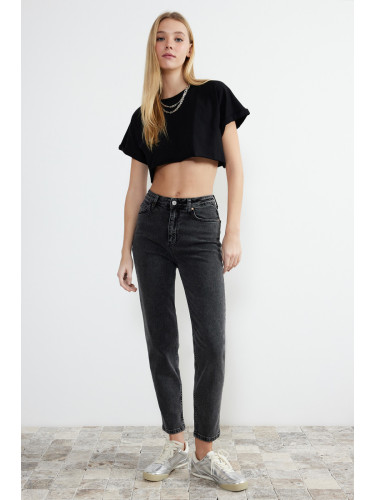 Trendyol Black High Waist Slim Mom Jeans