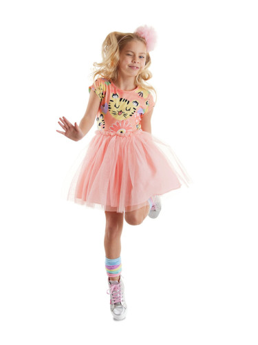 Denokids Leo Flower Girl's Tulle Tutu Pink Evening Dress