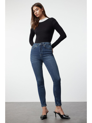 Trendyol Dark Blue High Waist Jeans