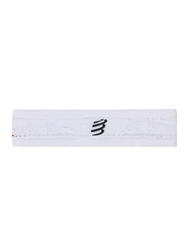 Лента за глава Compressport Thin Headband On/Off CU00010B Бял