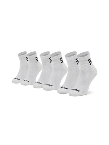 Комплект 3 чифта дълги чорапи мъжки adidas Hc 3 Stripes Quarter HD2211 Бял