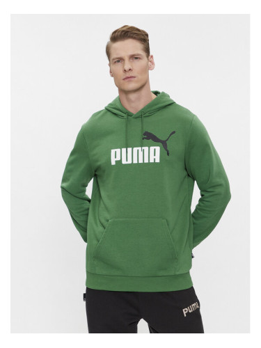 Puma Суитшърт Ess+ Col Big Logo 586765 Зелен Regular Fit