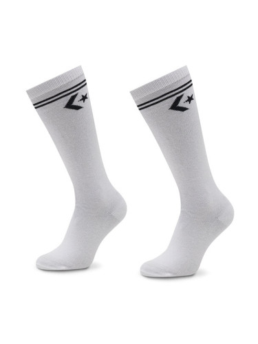 Converse Комплект 2 чифта дълги чорапи дамски E1025W-2009 Бял