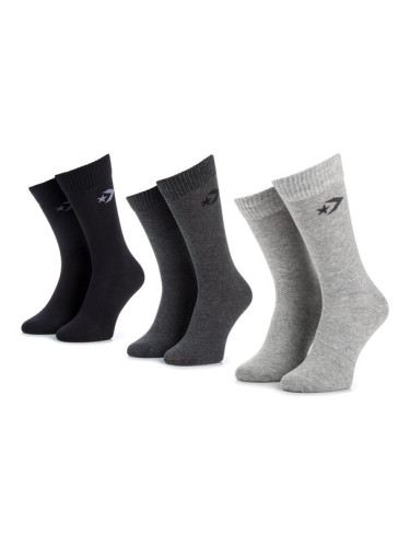 Converse Комплект 3 чифта дълги чорапи мъжки E745H-3010 Черен