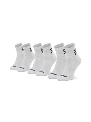 adidas Комплект 3 чифта дълги чорапи мъжки Hc 3 Stripes Quarter HD2211 Бял