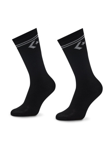 Converse Комплект 2 чифта дълги чорапи дамски E1025B-2009 Черен