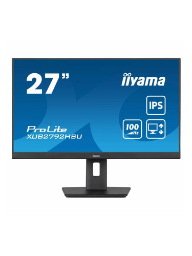 Монитор IIYAMA XUB2792HSU-B6, 27" (68.58 cm) IPS панел, 100Hz, Full HD, 0.4ms, 80 000 000:1, 250 cd/m2, DisplayPort, HDMI, USB
