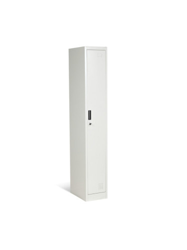 Метален шкаф Carmen CR-1242 2 ЕL, 1x рафт, 1x шкаф, 1x лост за закачалки, прахово боядисан, вентилационен отвор, светло сив