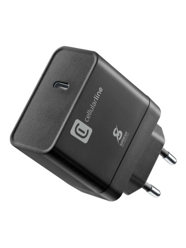 Зарядно устройство Cellularline USB-C Charger 9260, от контакт към 1x USB C(ж), 45W, 5A, черно
