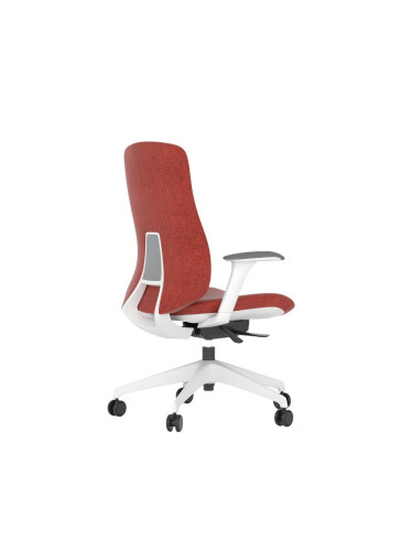 Работен стол Antares EDWIN, до 120кг, дамаска, синхронен механизъм, коригиране на дълбочината, заключване в позиция, ергономичен, червен