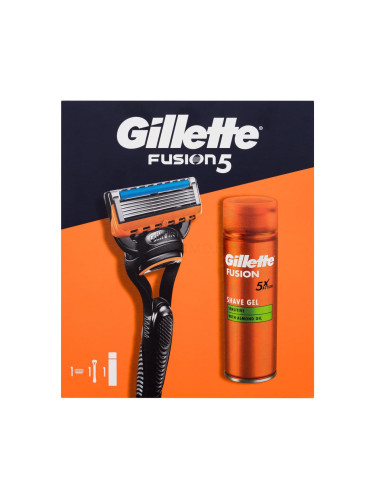 Gillette Fusion5 Подаръчен комплект самобръсначка Fusion5 1 бр + гел за бръснене Fusion Shave Gel Sensitive 200 ml увредена кутия