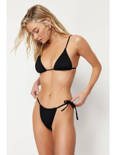 Trendyol Black Tunnel Triangle High Leg Brazilian Bikini Set