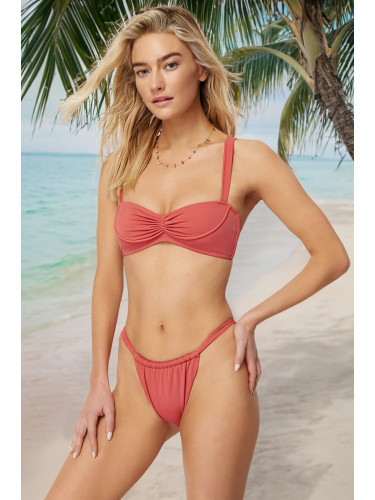 Trendyol Dusty Rose Tunnel High Leg Brazilian Bikini Bottom