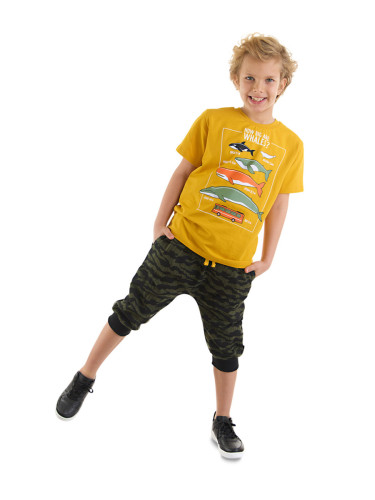 mshb&g Big Whales Boy's T-shirt Capri Set