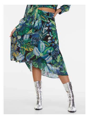 Orsay Black and Green Women's Patterned Skirt - Women's